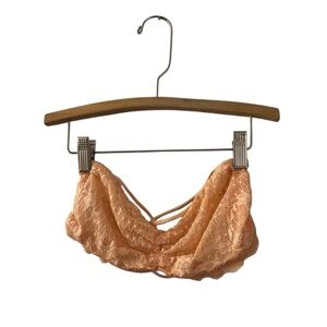Free People Intimately Lace Bralette Bandeau Orange Strappy Back
